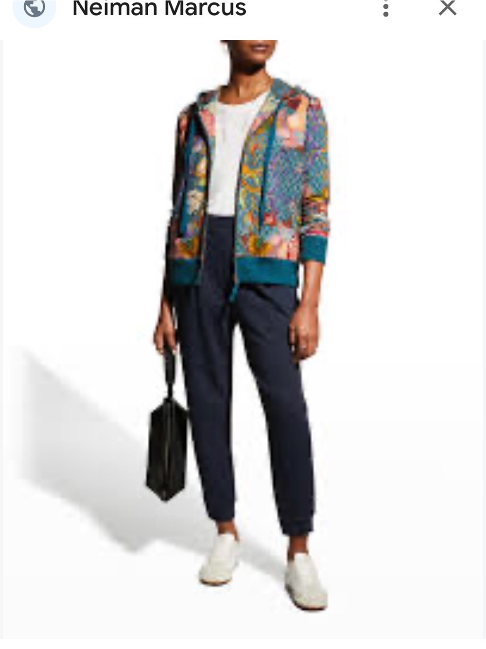 Johnny Waas Aran Modern Zip-Up Hoodie Bohemian Floral Size M